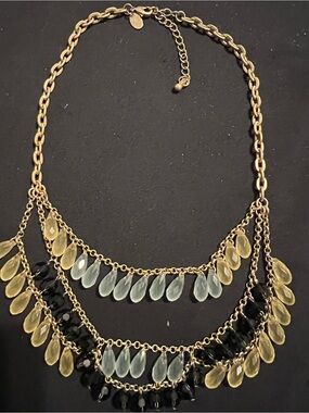 Lia Sophia Retired 2012 layer bib multi strand necklace